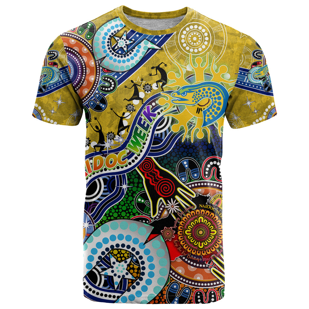Personalised Eels NAIDOC Week 2024 T Shirt Australia Aboriginal Dot Painting