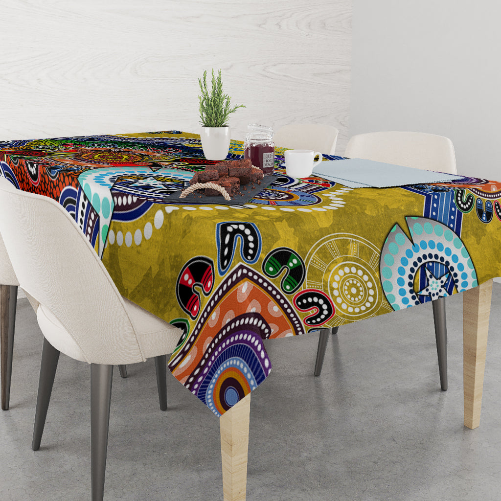 Personalised Eels NAIDOC Week 2024 Tablecloth Australia Aboriginal Dot Painting