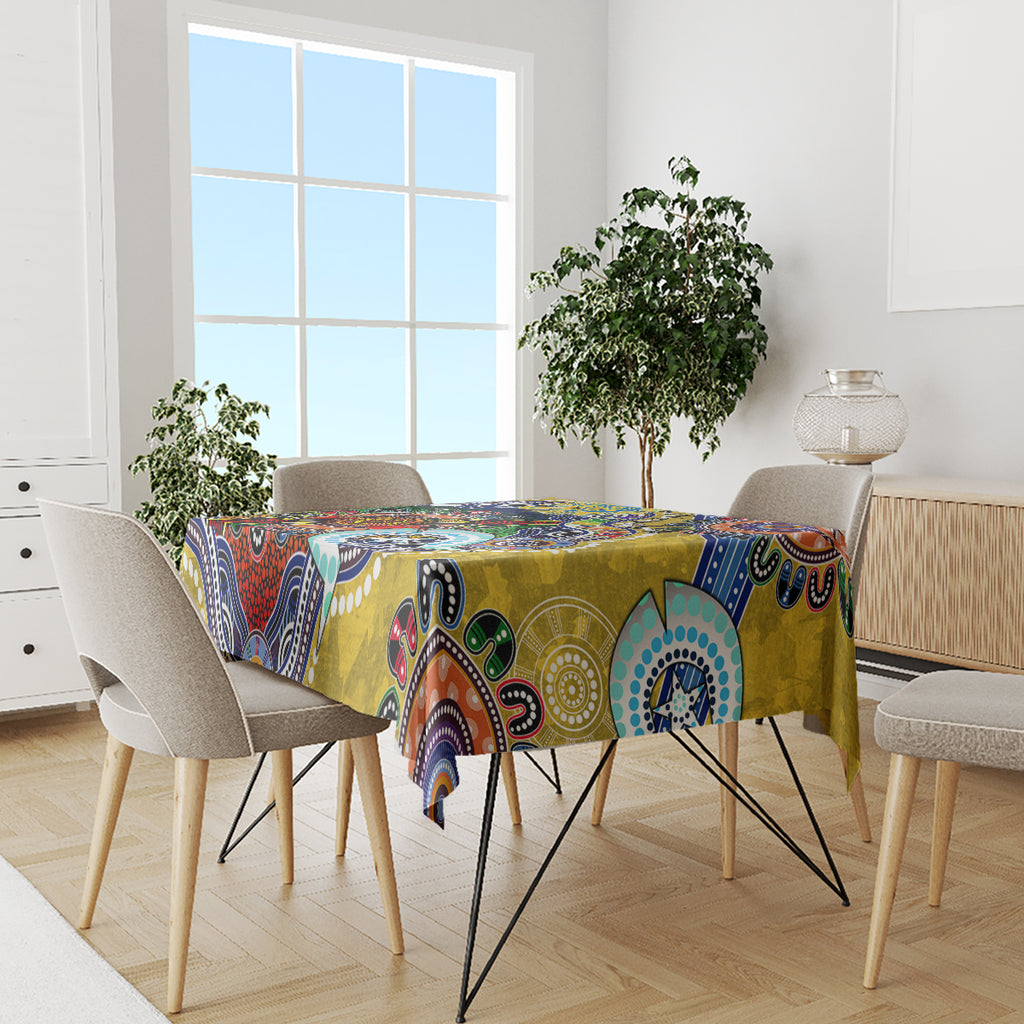 Personalised Eels NAIDOC Week 2024 Tablecloth Australia Aboriginal Dot Painting