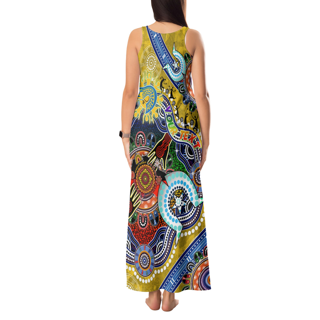 Personalised Eels NAIDOC Week 2024 Tank Maxi Dress Australia Aboriginal Dot Painting