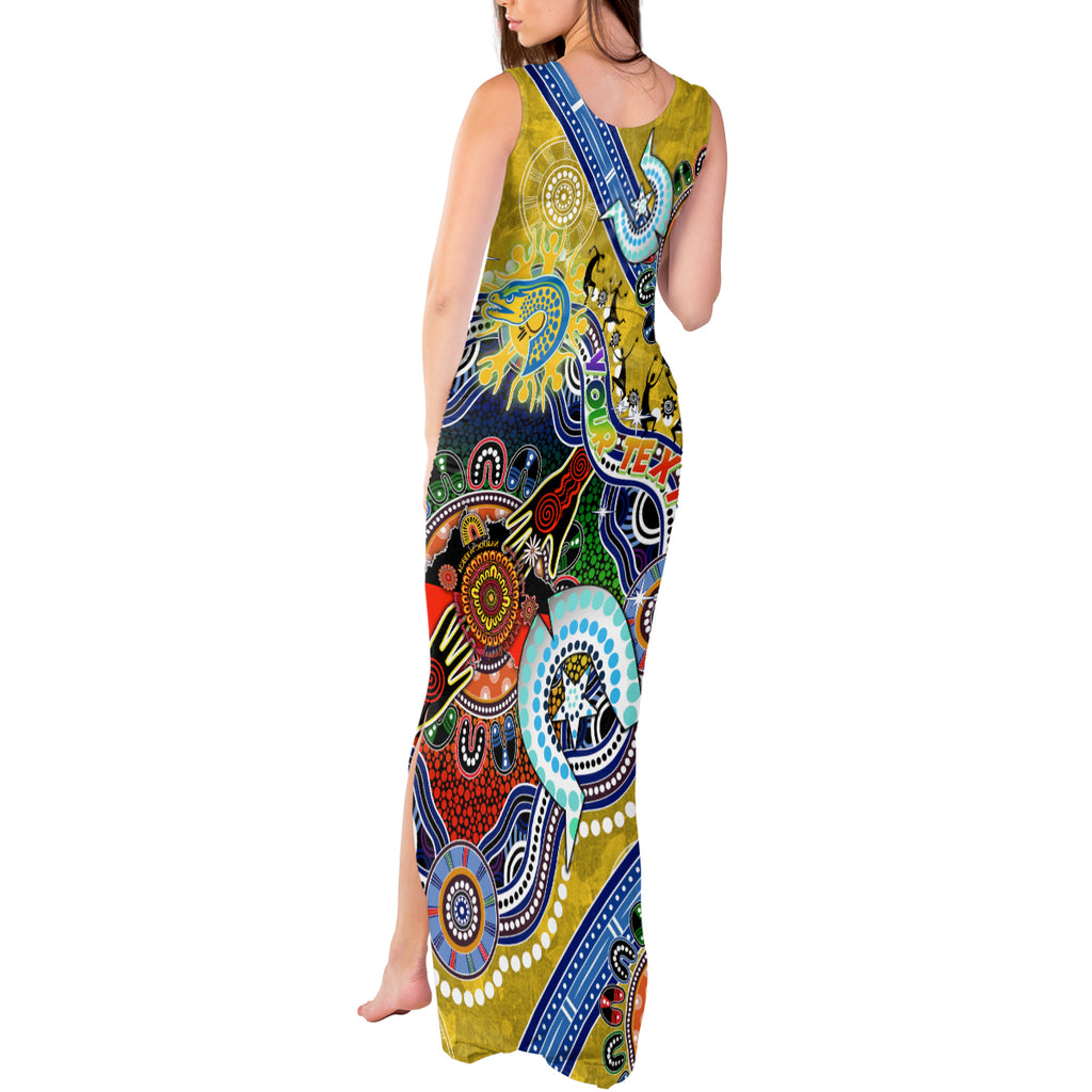 Personalised Eels NAIDOC Week 2024 Tank Maxi Dress Australia Aboriginal Dot Painting