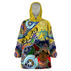 Personalised Eels NAIDOC Week 2024 Wearable Blanket Hoodie Australia Aboriginal Dot Painting
