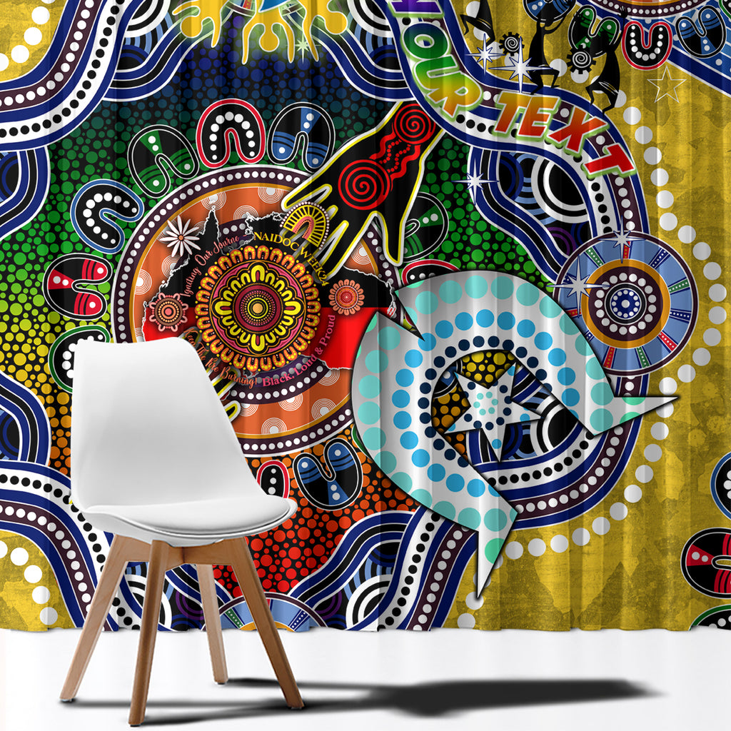 Personalised Eels NAIDOC Week 2024 Window Curtain Australia Aboriginal Dot Painting