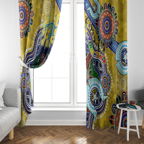 Personalised Eels NAIDOC Week 2024 Window Curtain Australia Aboriginal Dot Painting