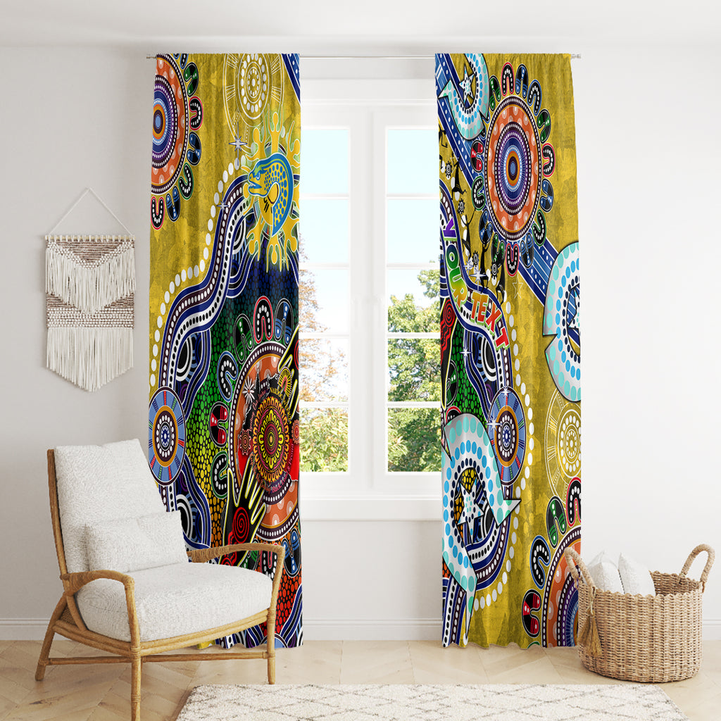 Personalised Eels NAIDOC Week 2024 Window Curtain Australia Aboriginal Dot Painting