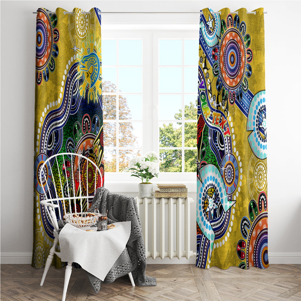 Personalised Eels NAIDOC Week 2024 Window Curtain Australia Aboriginal Dot Painting