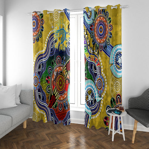 Personalised Eels NAIDOC Week 2024 Window Curtain Australia Aboriginal Dot Painting