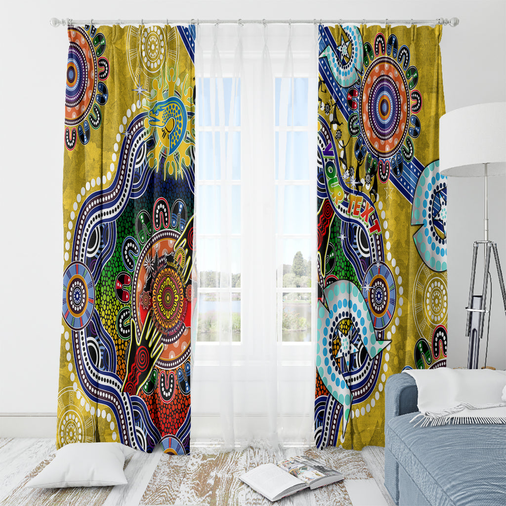 Personalised Eels NAIDOC Week 2024 Window Curtain Australia Aboriginal Dot Painting