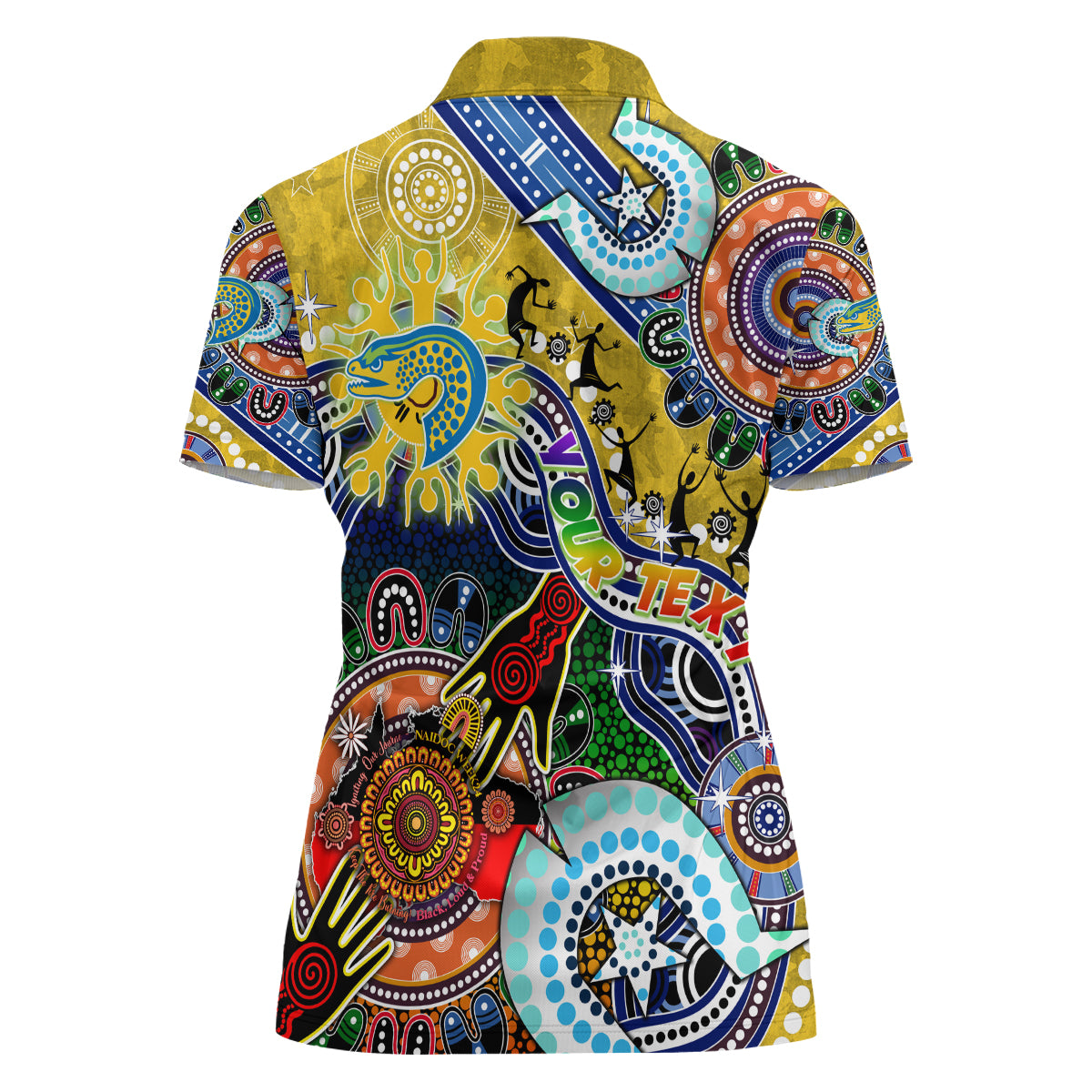 Personalised Eels NAIDOC Week 2024 Women Polo Shirt Australia Aboriginal Dot Painting