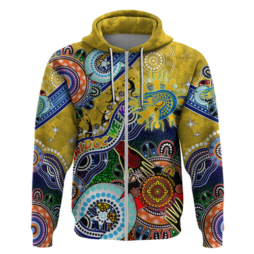 Personalised Eels NAIDOC Week 2024 Zip Hoodie Australia Aboriginal Dot Painting