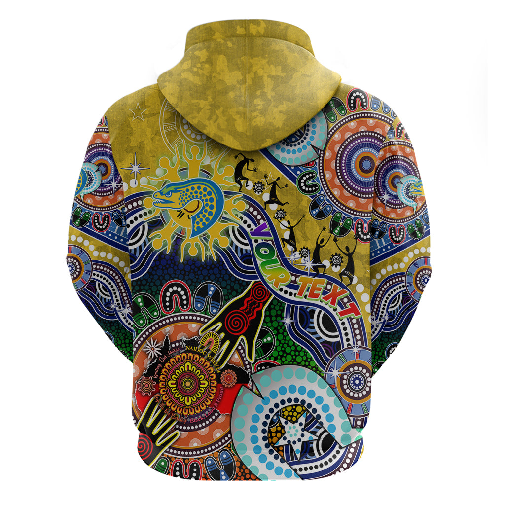 Personalised Eels NAIDOC Week 2024 Zip Hoodie Australia Aboriginal Dot Painting