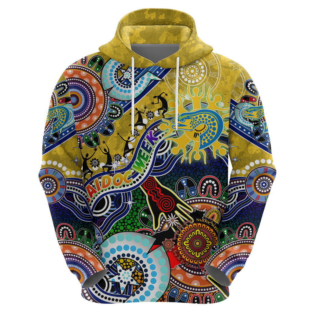Personalised Eels NAIDOC Week 2024 Zip Hoodie Australia Aboriginal Dot Painting