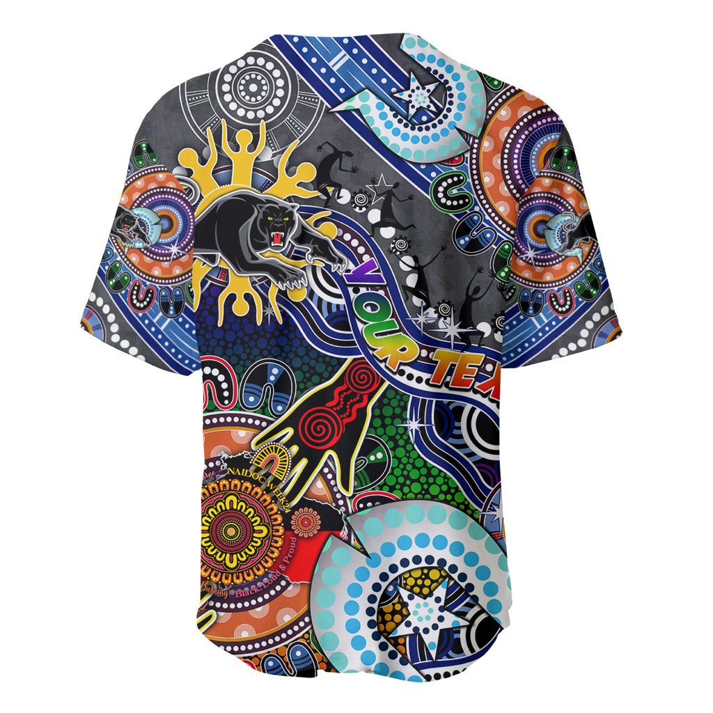 Personalised Panthers NAIDOC Week 2024 Baseball Jersey Australia Aboriginal Dot Painting