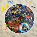 Personalised Panthers NAIDOC Week 2024 Beach Blanket Australia Aboriginal Dot Painting