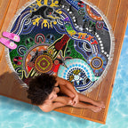 Personalised Panthers NAIDOC Week 2024 Beach Blanket Australia Aboriginal Dot Painting