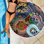 Personalised Panthers NAIDOC Week 2024 Beach Blanket Australia Aboriginal Dot Painting