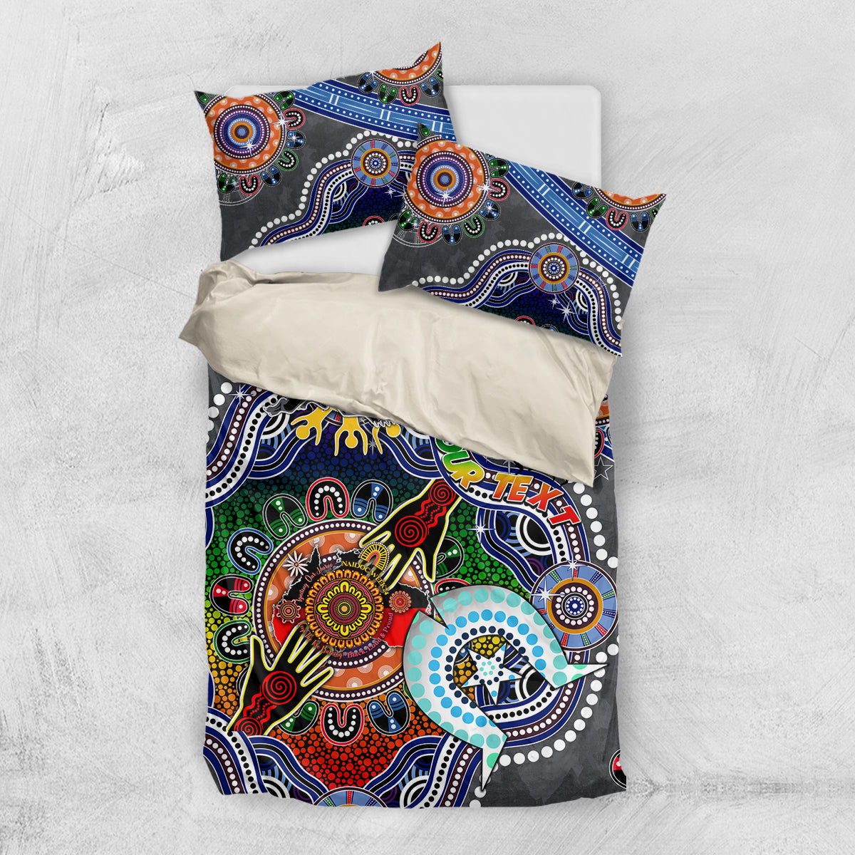 Personalised Panthers NAIDOC Week 2024 Bedding Set Australia Aboriginal Dot Painting