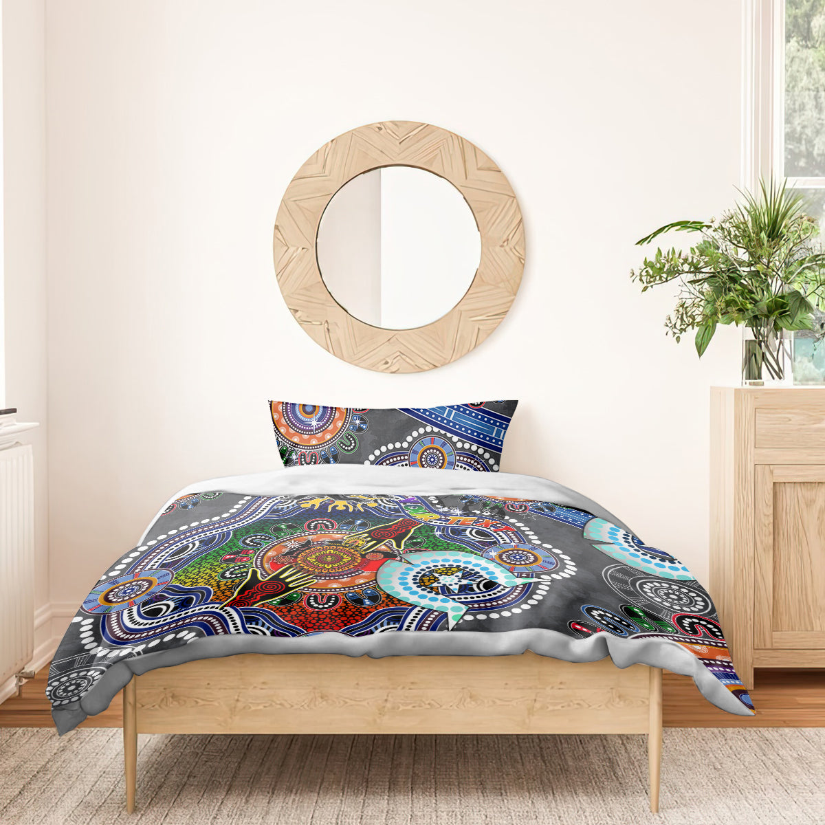 Personalised Panthers NAIDOC Week 2024 Bedding Set Australia Aboriginal Dot Painting