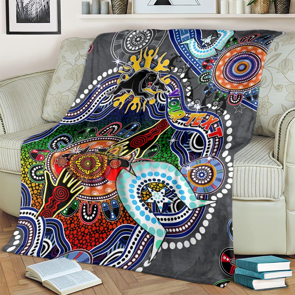 Personalised Panthers NAIDOC Week 2024 Blanket Australia Aboriginal Dot Painting
