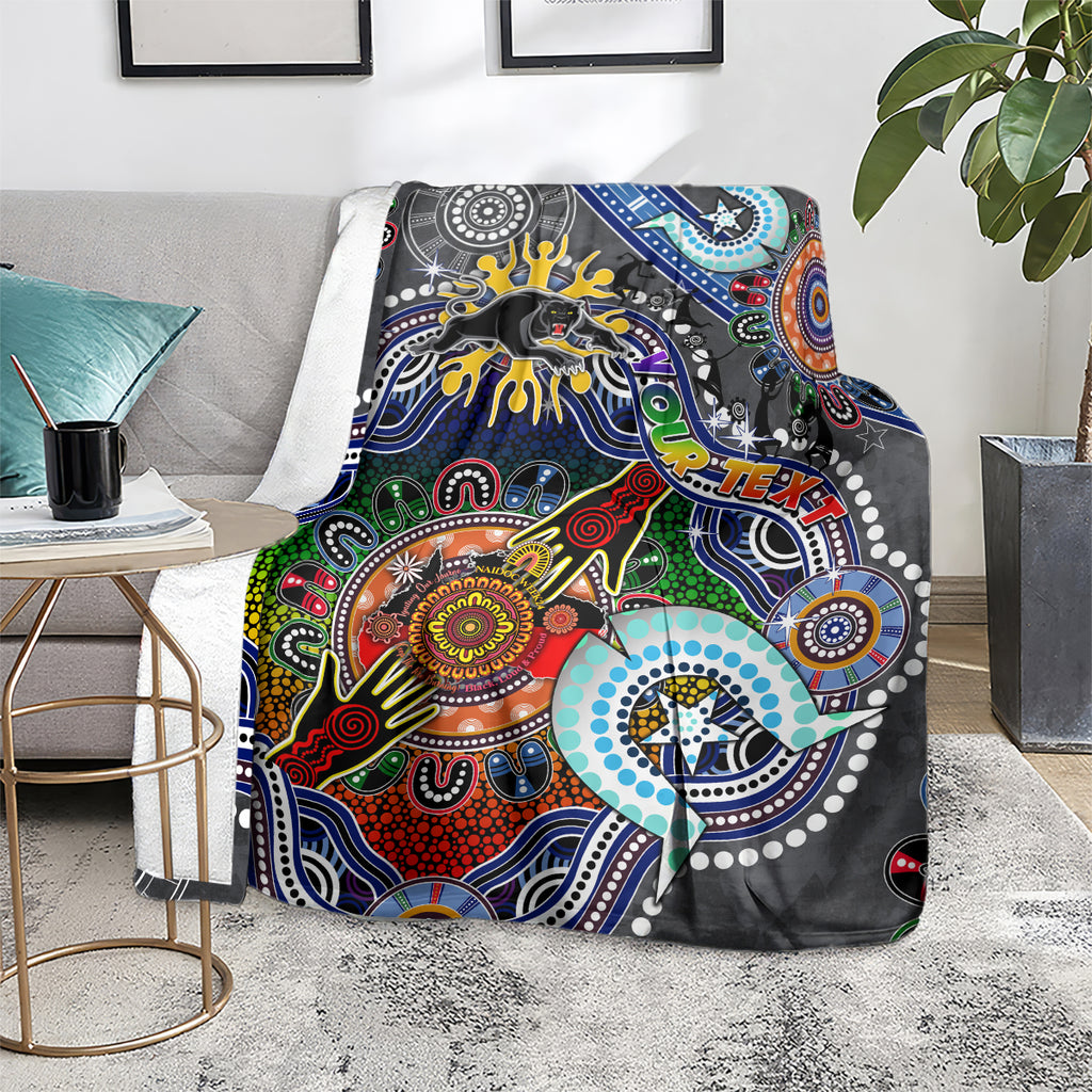 Personalised Panthers NAIDOC Week 2024 Blanket Australia Aboriginal Dot Painting