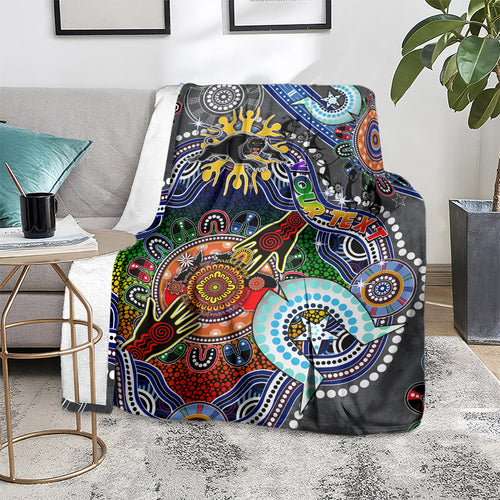 Personalised Panthers NAIDOC Week 2024 Blanket Australia Aboriginal Dot Painting
