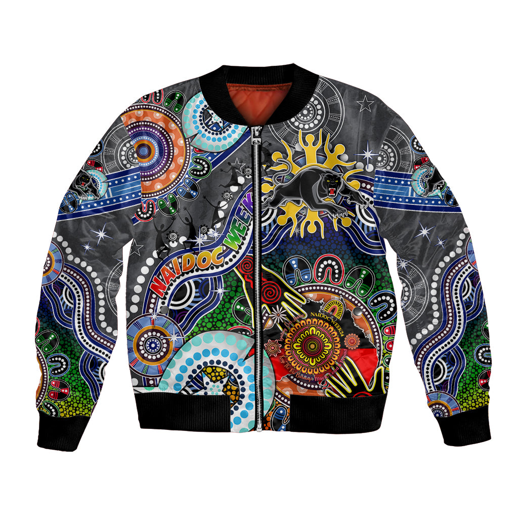 Personalised Panthers NAIDOC Week 2024 Bomber Jacket Australia Aboriginal Dot Painting