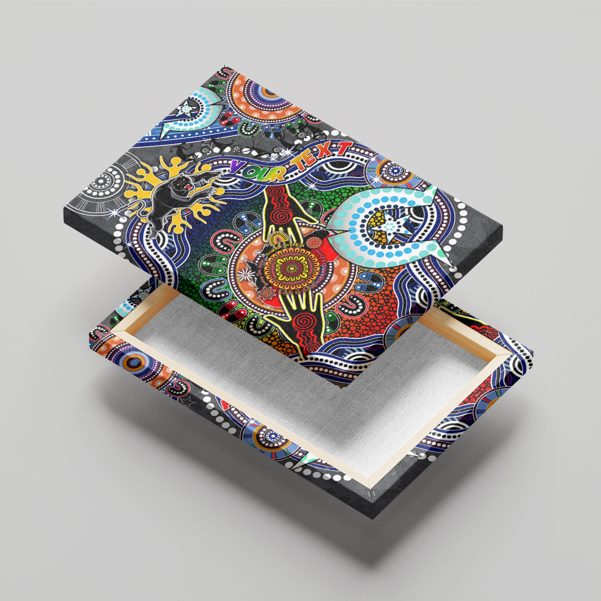 Personalised Panthers NAIDOC Week 2024 Canvas Wall Art Australia Aboriginal Dot Painting