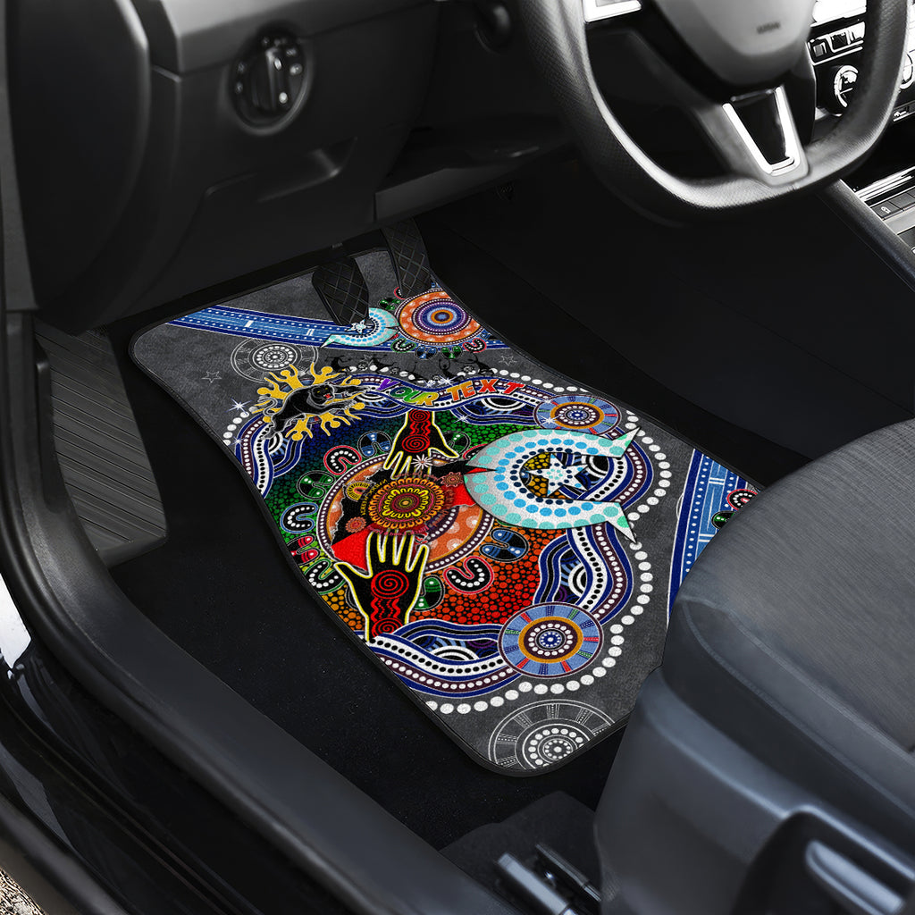 Personalised Panthers NAIDOC Week 2024 Car Mats Australia Aboriginal Dot Painting