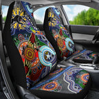 Personalised Panthers NAIDOC Week 2024 Car Seat Cover Australia Aboriginal Dot Painting