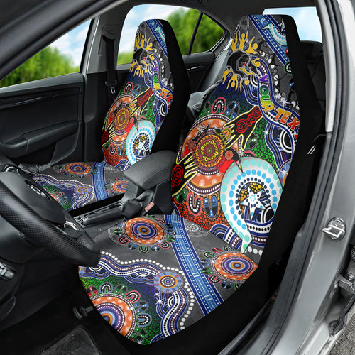 Personalised Panthers NAIDOC Week 2024 Car Seat Cover Australia Aboriginal Dot Painting