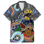 Personalised Panthers NAIDOC Week 2024 Family Matching Long Sleeve Bodycon Dress and Hawaiian Shirt Australia Aboriginal Dot Painting