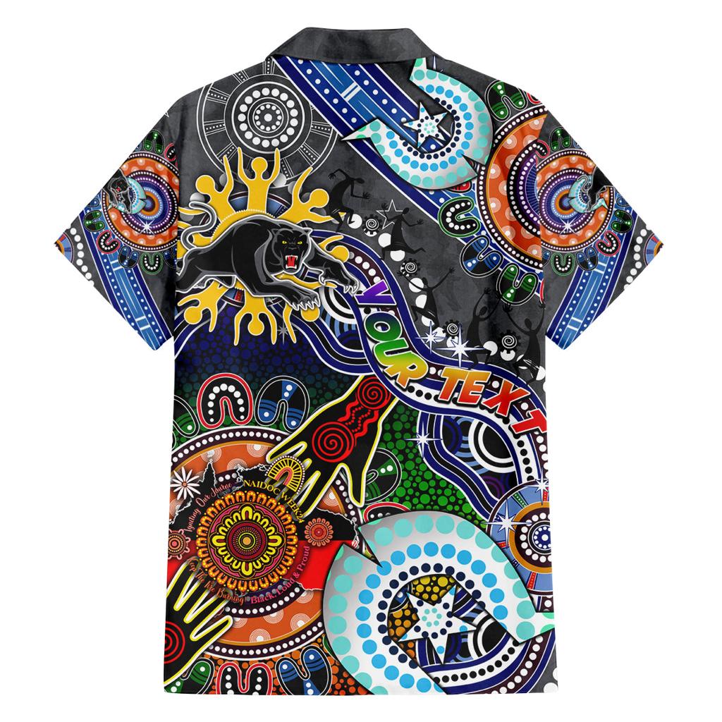 Personalised Panthers NAIDOC Week 2024 Family Matching Long Sleeve Bodycon Dress and Hawaiian Shirt Australia Aboriginal Dot Painting