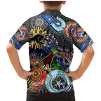 Personalised Panthers NAIDOC Week 2024 Family Matching Mermaid Dress and Hawaiian Shirt Australia Aboriginal Dot Painting