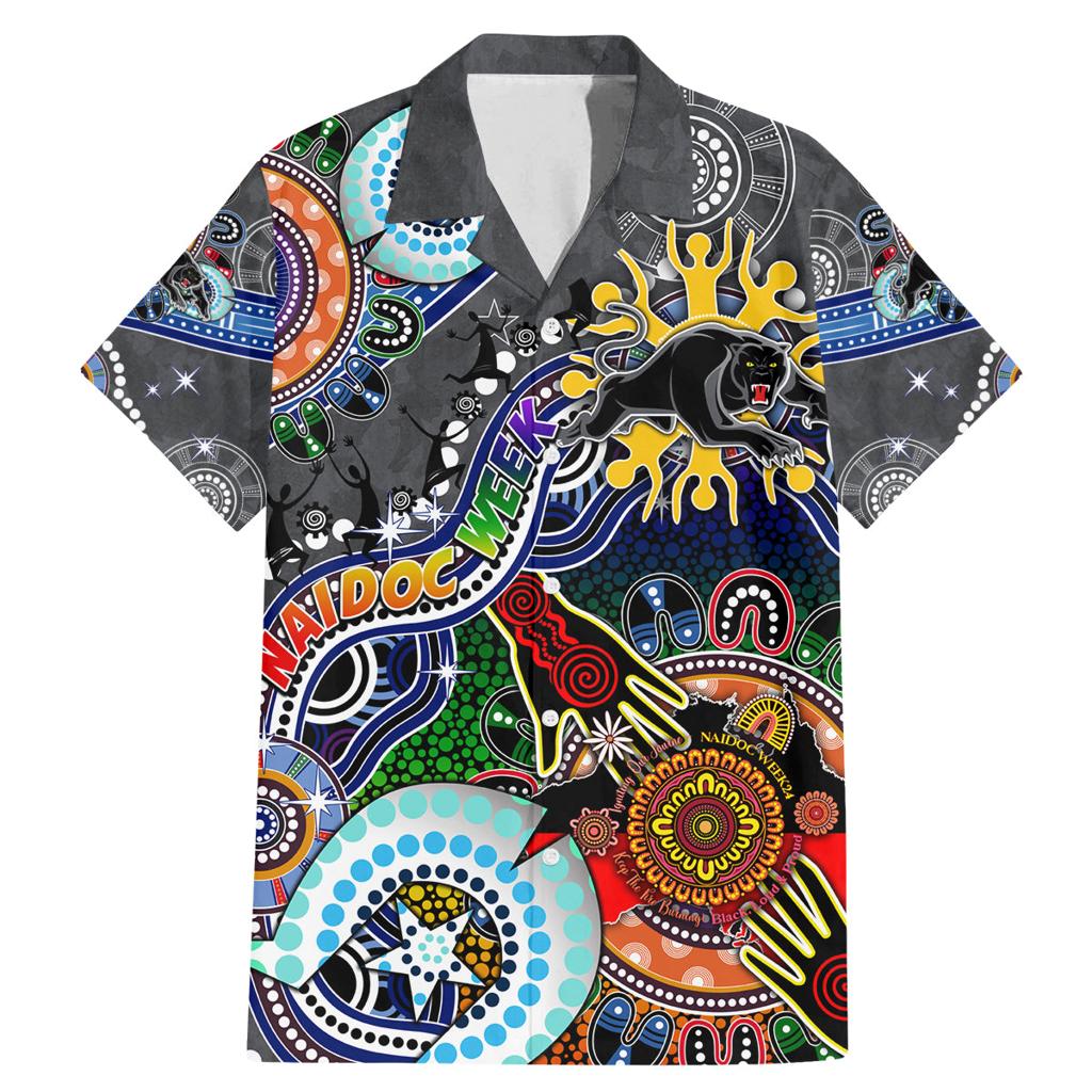 Personalised Panthers NAIDOC Week 2024 Family Matching Mermaid Dress and Hawaiian Shirt Australia Aboriginal Dot Painting
