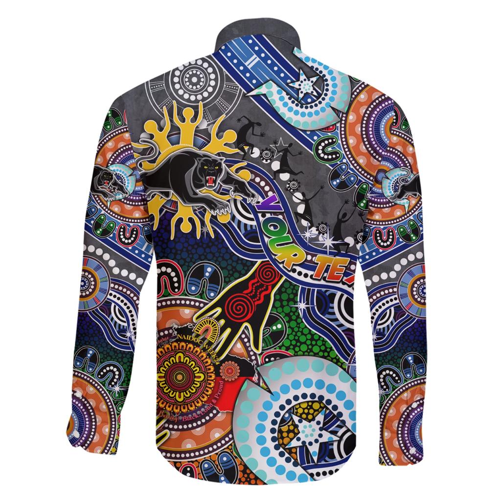 Personalised Panthers NAIDOC Week 2024 Family Matching Short Sleeve Bodycon Dress and Hawaiian Shirt Australia Aboriginal Dot Painting