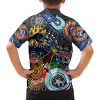 Personalised Panthers NAIDOC Week 2024 Family Matching Summer Maxi Dress and Hawaiian Shirt Australia Aboriginal Dot Painting
