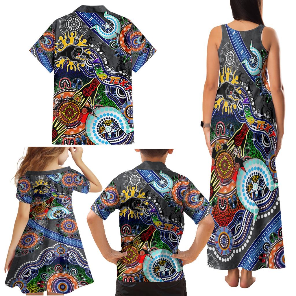 Personalised Panthers NAIDOC Week 2024 Family Matching Tank Maxi Dress and Hawaiian Shirt Australia Aboriginal Dot Painting