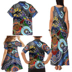 Personalised Panthers NAIDOC Week 2024 Family Matching Tank Maxi Dress and Hawaiian Shirt Australia Aboriginal Dot Painting
