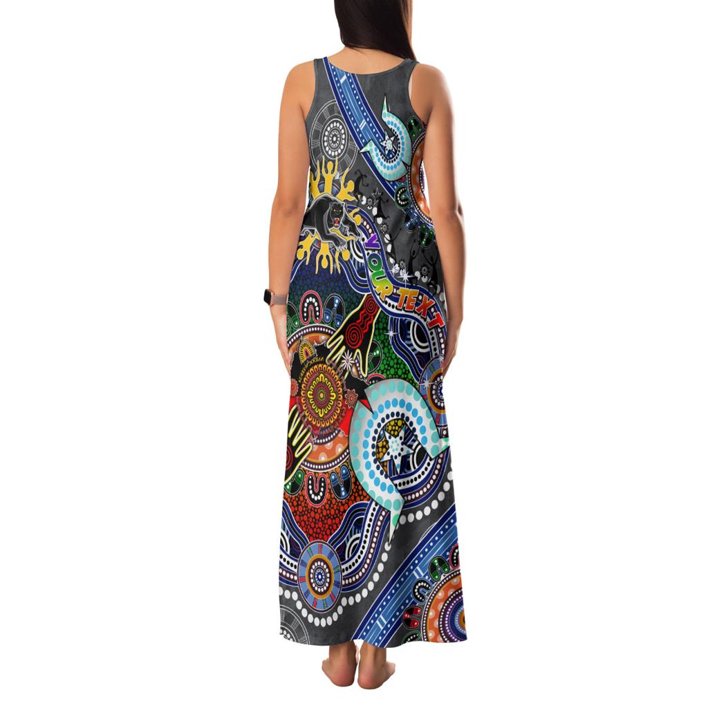 Personalised Panthers NAIDOC Week 2024 Family Matching Tank Maxi Dress and Hawaiian Shirt Australia Aboriginal Dot Painting