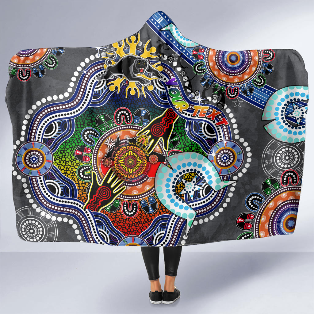 Personalised Panthers NAIDOC Week 2024 Hooded Blanket Australia Aboriginal Dot Painting