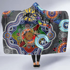 Personalised Panthers NAIDOC Week 2024 Hooded Blanket Australia Aboriginal Dot Painting