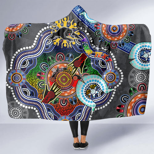 Personalised Panthers NAIDOC Week 2024 Hooded Blanket Australia Aboriginal Dot Painting
