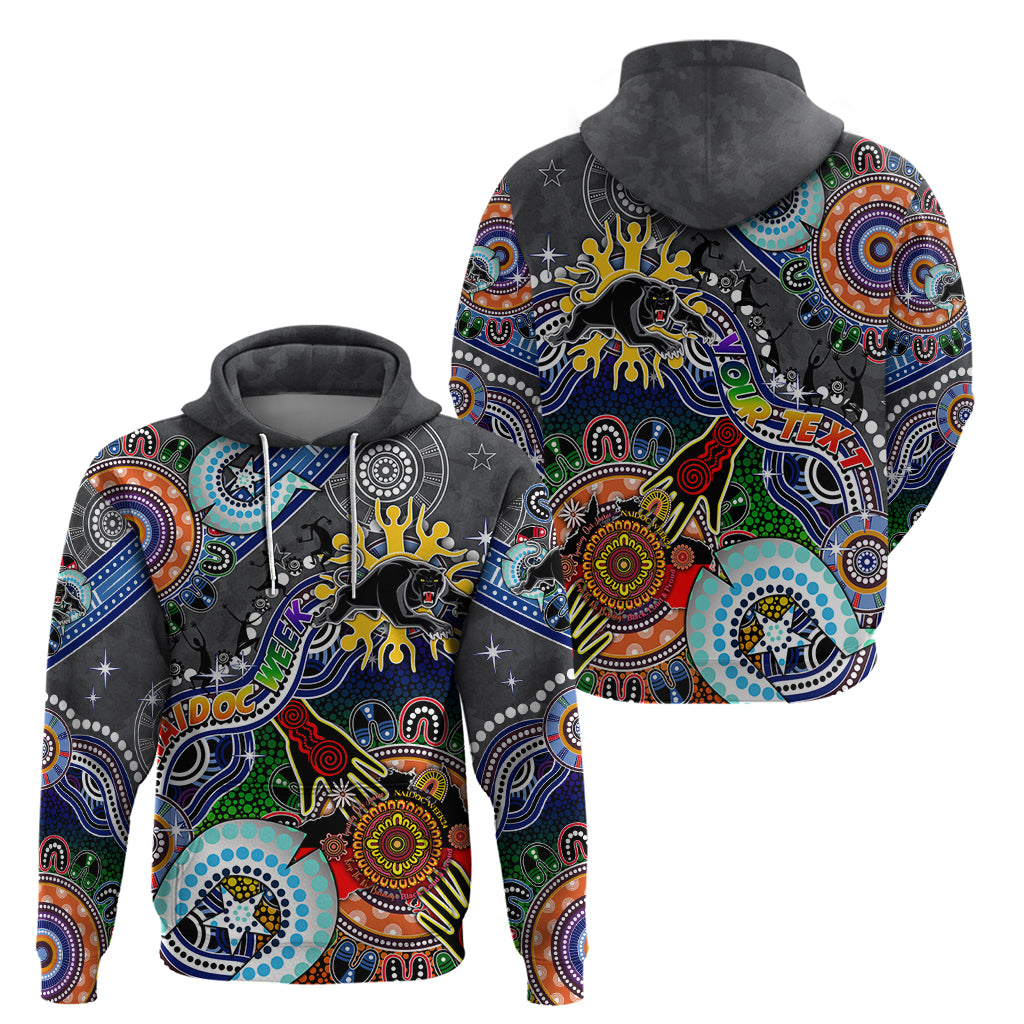 Personalised Panthers NAIDOC Week 2024 Hoodie Australia Aboriginal Dot Painting
