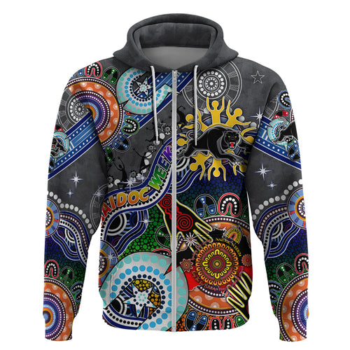Personalised Panthers NAIDOC Week 2024 Hoodie Australia Aboriginal Dot Painting