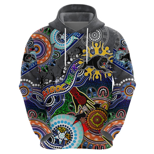 Personalised Panthers NAIDOC Week 2024 Hoodie Australia Aboriginal Dot Painting