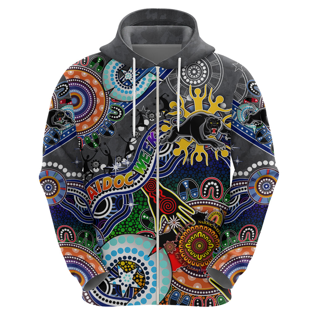 Personalised Panthers NAIDOC Week 2024 Hoodie Australia Aboriginal Dot Painting