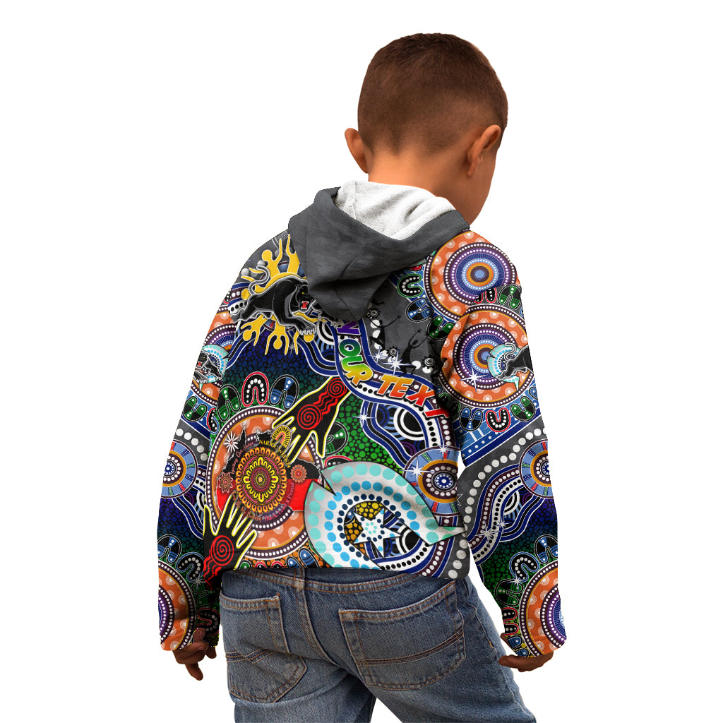 Personalised Panthers NAIDOC Week 2024 Kid Hoodie Australia Aboriginal Dot Painting