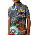Personalised Panthers NAIDOC Week 2024 Kid Polo Shirt Australia Aboriginal Dot Painting