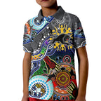 Personalised Panthers NAIDOC Week 2024 Kid Polo Shirt Australia Aboriginal Dot Painting