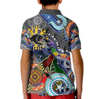 Personalised Panthers NAIDOC Week 2024 Kid Polo Shirt Australia Aboriginal Dot Painting